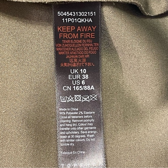 TOPSHOP NWOT George Faux Suede Biker Jacket in Olive Green - Picture 8 of 8